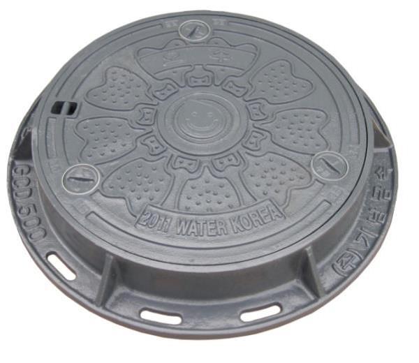 Noiseless serrated locking manhole cover ?... Made in Korea
